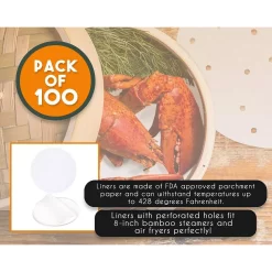 100 Pack Steamer Pot Perforated Parchment Liners 8 Inch Round, Steamer Paper (White) 9 100 Pack Steamer Pot Perforated Parchment Liners 8 Inch Round, Steamer Paper (White) -Home-Kitchen 6237277 ALT3