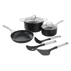 Home-Kitchen 30 Oster Cocina Palladium 8 Piece Aluminum Cookware Set In Black