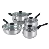 Oster Cocina Rametto 8 Piece Stainless Steel Kitchen Cookware Set With Glass Lids -Home-Kitchen 6288742