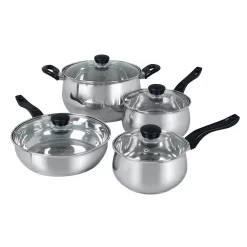 Home-Kitchen 32 Oster Cocina Rametto 8 Piece Stainless Steel Kitchen Cookware Set With Glass Lids