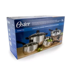 Oster Cocina Rametto 8 Piece Stainless Steel Kitchen Cookware Set With Glass Lids -Home-Kitchen 6288742 ALT3