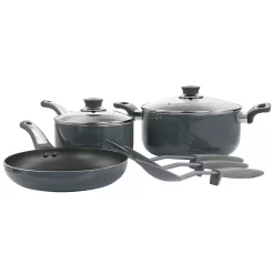 Oster Cocina Legacy 8 Piece Aluminum Nonstick Cookware Set In Gray
