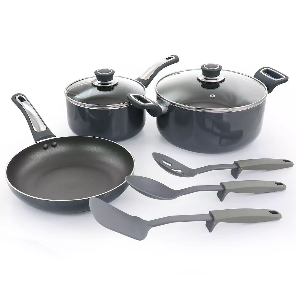 Oster Cocina Legacy 8 Piece Aluminum Nonstick Cookware Set In Gray 4 Oster Cocina Legacy 8 Piece Aluminum Nonstick Cookware Set In Gray - Image 2