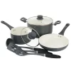 Oster Cocina Ridge Valley 8 Piece Aluminum Nonstick Cookware Set In Grey 1 Oster Cocina Ridge Valley 8 Piece Aluminum Nonstick Cookware Set In Grey -Home-Kitchen 6289166
