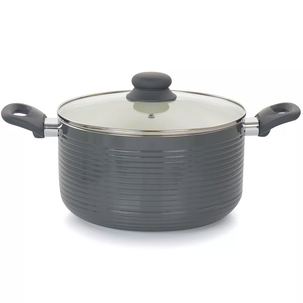 Oster Cocina Ridge Valley 8 Piece Aluminum Nonstick Cookware Set In Grey 5 Oster Cocina Ridge Valley 8 Piece Aluminum Nonstick Cookware Set In Grey - Image 3