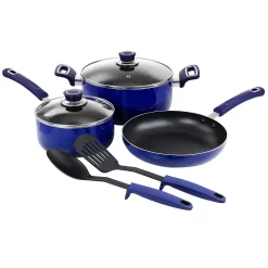 Home-Kitchen 24 Oster Cocina 7 Piece Non Stick Aluminum Cookware Set In Blue