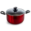 Oster Cocina Merrion 6 Quart Nonstick Aluminum Dutch Oven With Glass Lid In Red -Home-Kitchen 6289285