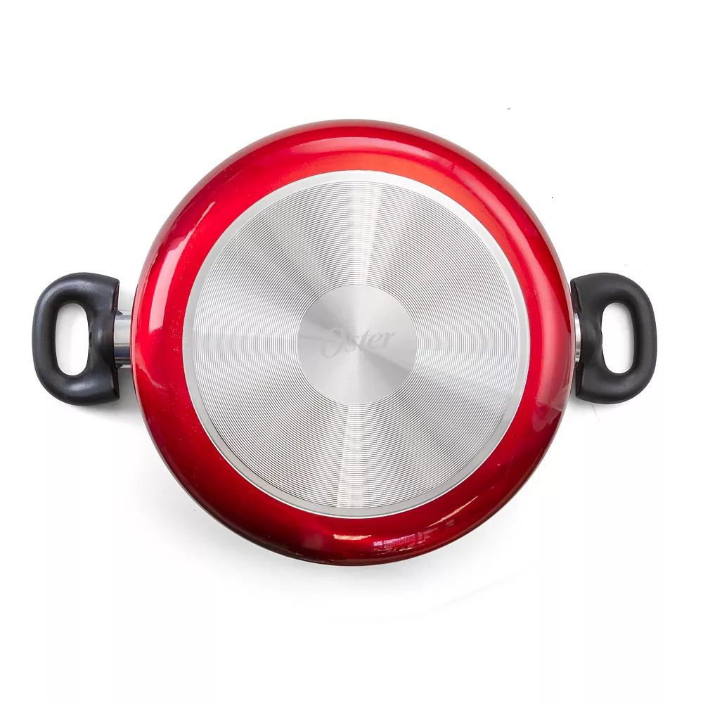 Oster Cocina Merrion 6 Quart Nonstick Aluminum Dutch Oven With Glass Lid In Red 4 Oster Cocina Merrion 6 Quart Nonstick Aluminum Dutch Oven With Glass Lid In Red - Image 2