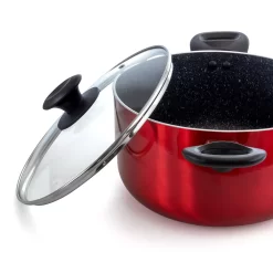 Oster Cocina Merrion 6 Quart Nonstick Aluminum Dutch Oven With Glass Lid In Red 8 Oster Cocina Merrion 6 Quart Nonstick Aluminum Dutch Oven With Glass Lid In Red -Home-Kitchen 6289285 ALT2