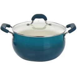 Home-Kitchen 8 Oster Cocina Corbett 5.4 Quart Nonstick Aluminum Dutch Oven In Blue