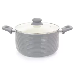 Oster Cocina Ridge Valley 6 Quart Aluminum Nonstick Dutch Oven In Grey
