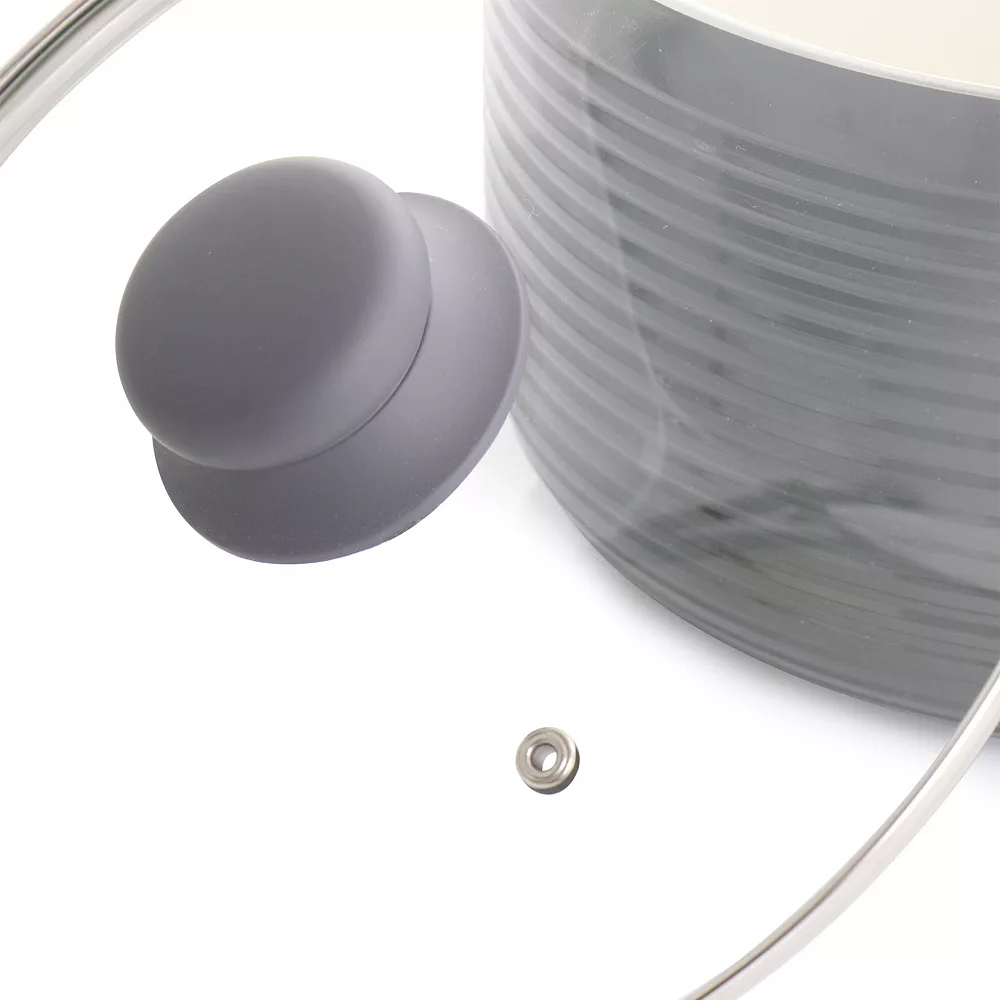 Oster Cocina Ridge Valley 6 Quart Aluminum Nonstick Dutch Oven In Grey 6 Oster Cocina Ridge Valley 6 Quart Aluminum Nonstick Dutch Oven In Grey - Image 4