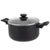 Oster Cocina Ashford 6 Quart Aluminum Dutch Oven With Tempered Glass Lid In Black -Home-Kitchen 6289368