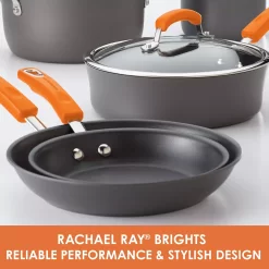 Rachael Ray® Brights Hard-Anodized Nonstick Cookware Pots And Pans Set, 10-Piece 9 Rachael Ray® Brights Hard-Anodized Nonstick Cookware Pots And Pans Set, 10-Piece -Home-Kitchen 969415 ALT