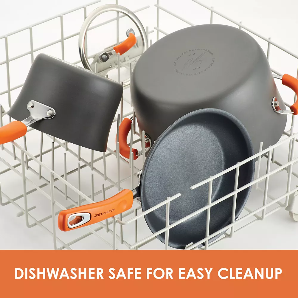 Rachael Ray® Brights Hard-Anodized Nonstick Cookware Pots And Pans Set, 10-Piece 5 Rachael Ray® Brights Hard-Anodized Nonstick Cookware Pots And Pans Set, 10-Piece - Image 3